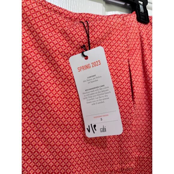 NWT CAbi #6360 Women's Orange Red High Rise Matchmaker Skort Size 4 - Picture 5 of 6